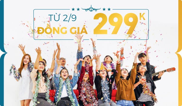 VNA ĐỒNG GIÁ 299.000 VND TẤT CẢ CÁC CHẶNG BAY NỘI ĐỊA