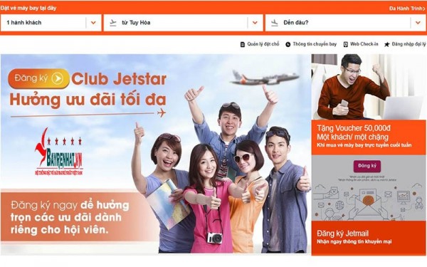 Cách đặt vé máy bay Jetstar trực tuyến