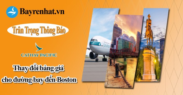 Cathay Pacific Xin Thông Báo Bảng Giá Mùa Thay đổi