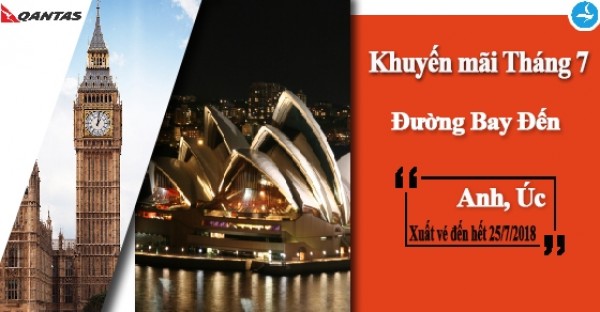 Hãng Hàng không Qantas (QF) TRIỂN KHAI “Khuyến mãi đi Anh và Úc tháng 7