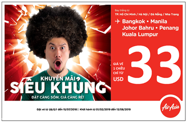 Hãng Hàng không Air Asia (AK) triển khai Chương trình khuyến mãi