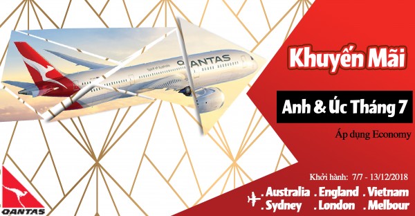 Qantas Airlines Thông Báo Chương Trình Khuyến Mãi Tháng 7