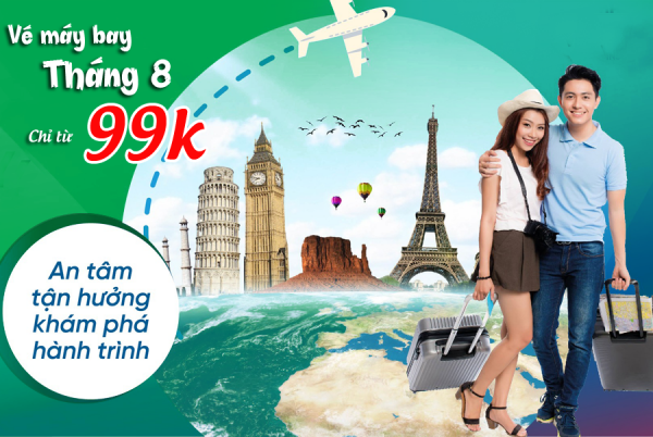 Vé máy bay tháng 8 giá rẻ